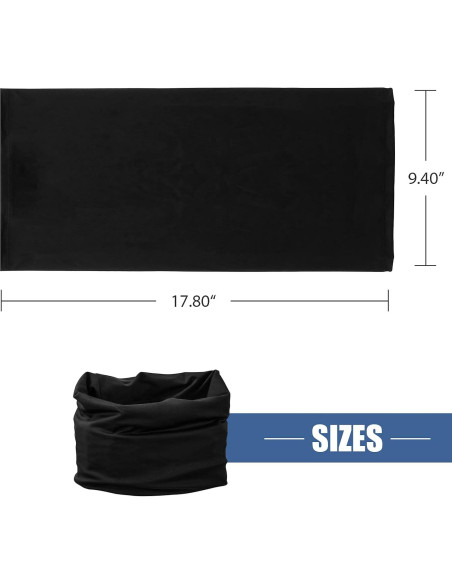 9 Piezas Máscara Facial UV Refrigerante Gaiter Cuello Negro 9 Piezas Máscara Facial UV Refrigerante Gaiter Cuello Negro