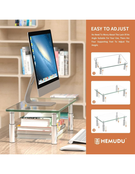 Soporte para Monitor Hemudu Ajustable 3 Alturas 19.96 kg Soporte para Monitor Hemudu Ajustable 3 Alturas 19.96 kg
