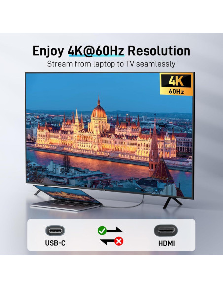 Cable USB C a HDMI Acer OCB245 1.0M 4K@60Hz Trenzado Cable USB C a HDMI Acer OCB245 1.0M 4K@60Hz Trenzado