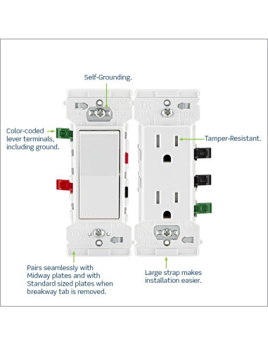 Interruptor de Palanca Leviton E5603-SW 15A Blanco