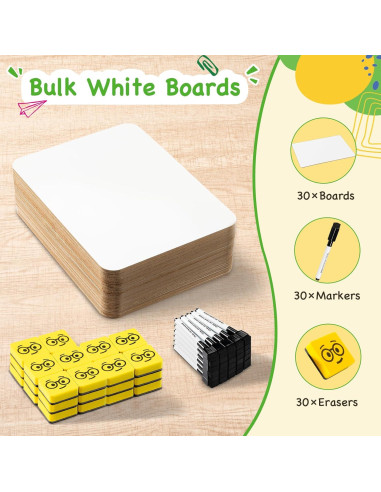 Juego de 30 Tableros Blancos Doble Cara Ohuhu 22.86x30.48 cm