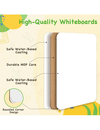 Juego de 30 Tableros Blancos Doble Cara Ohuhu 22.86x30.48 cm