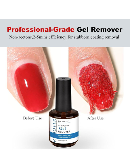 Removedor de Esmalte de Uñas en Gel LOUINSTIC 15ml Sin Acetona Removedor de Esmalte de Uñas en Gel LOUINSTIC 15ml Sin Acetona