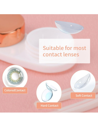 Estuche para Lentes de Contacto 2 Pack Oro Rosa 5 en 1