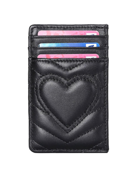 Portatarjetas de Corazón Auner Leather con Bloqueo RFID - Negro Portatarjetas de Corazón Auner Leather con Bloqueo RFID - Negro