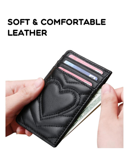 Portatarjetas de Corazón Auner Leather con Bloqueo RFID - Negro Portatarjetas de Corazón Auner Leather con Bloqueo RFID - Negro