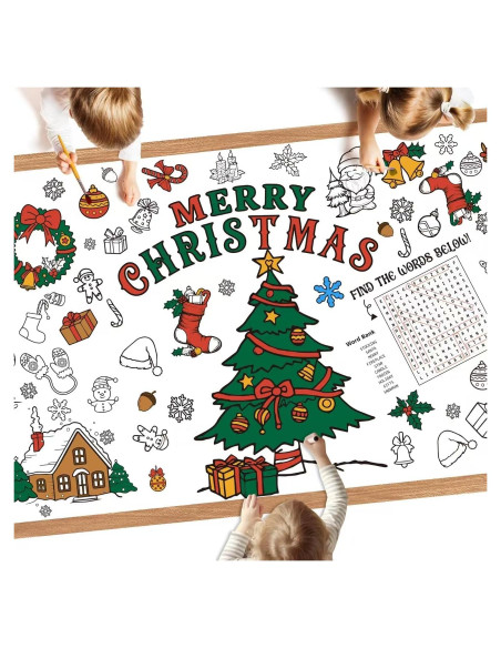 Mantel para Colorear Navidad PERFQU 76x182 cm Actividades Niños Mantel para Colorear Navidad PERFQU 76x182 cm Actividades Niños