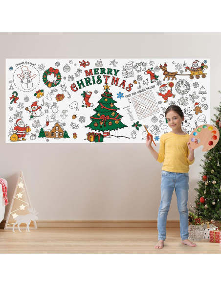 Mantel para Colorear Navidad PERFQU 76x182 cm Actividades Niños Mantel para Colorear Navidad PERFQU 76x182 cm Actividades Niños