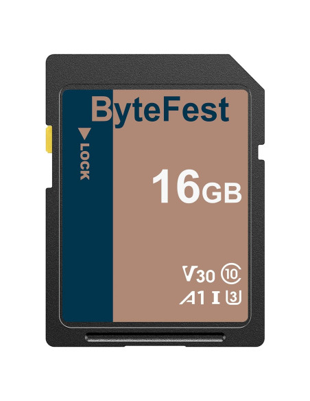 Tarjeta SD 16GB ByteFest UHS-I Clase 10 V30 Alta Velocidad Tarjeta SD 16GB ByteFest UHS-I Clase 10 V30 Alta Velocidad