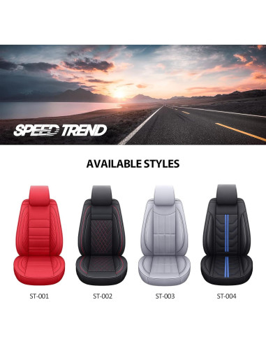 Fundas de Asiento SPEED TREND ST-003 Negro Cuero PU Premium