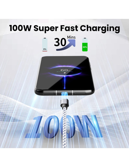 Cable de carga 3 en 1 USB C Firsting 100W 1.52m Cable de carga 3 en 1 USB C Firsting 100W 1.52m