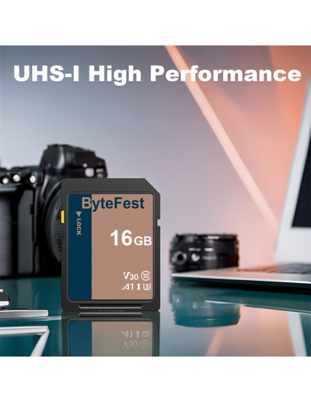Tarjeta SD 16GB ByteFest UHS-I Clase 10 V30 Alta Velocidad Tarjeta SD 16GB ByteFest UHS-I Clase 10 V30 Alta Velocidad