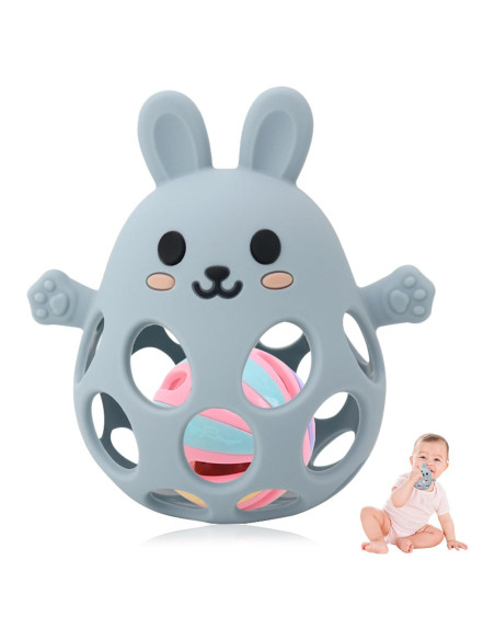 Mordedor de Silicona para Bebés Sichy Conejo Azul 3-6 Meses Mordedor de Silicona para Bebés Sichy Conejo Azul 3-6 Meses