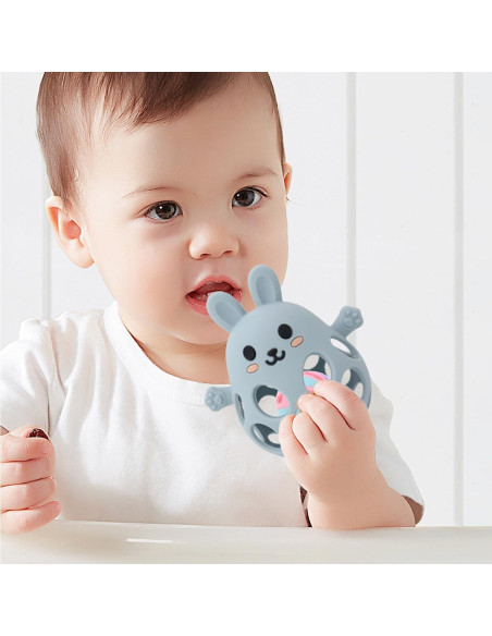 Mordedor de Silicona para Bebés Sichy Conejo Azul 3-6 Meses Mordedor de Silicona para Bebés Sichy Conejo Azul 3-6 Meses