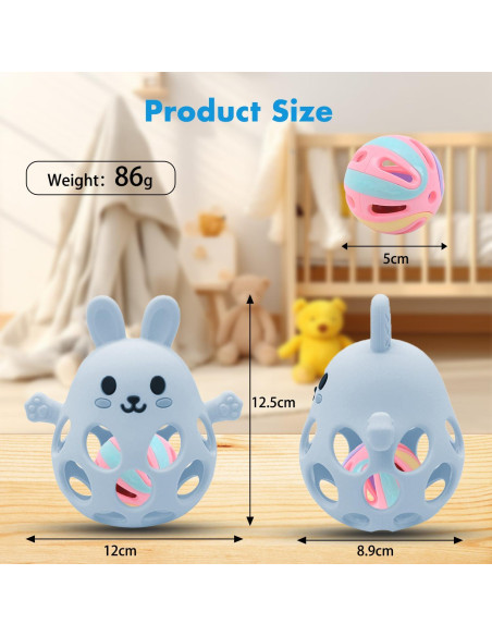 Mordedor de Silicona para Bebés Sichy Conejo Azul 3-6 Meses Mordedor de Silicona para Bebés Sichy Conejo Azul 3-6 Meses