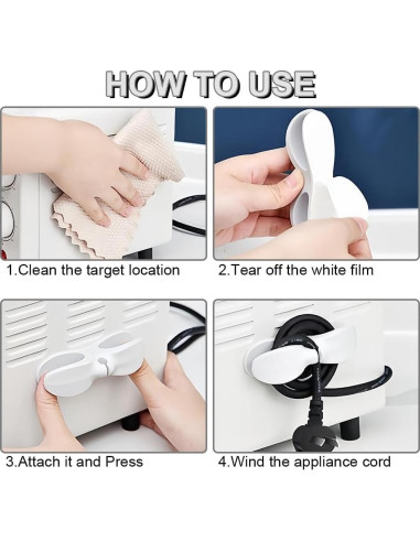 Organizador de Cables Eosraffa 4PCS Adhesivo para Electrodomésticos