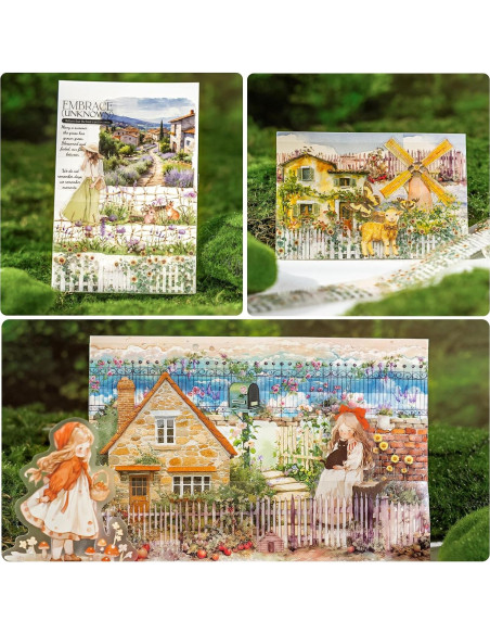Juego de 6 Rollos de Cinta Washi Floral Aifong 40mm x 2m Juego de 6 Rollos de Cinta Washi Floral Aifong 40mm x 2m