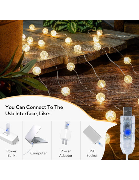 Luces de Cuerda BEEWIN 3M 30 LED Blanco Cálido USB Decorativas Luces de Cuerda BEEWIN 3M 30 LED Blanco Cálido USB Decorativas