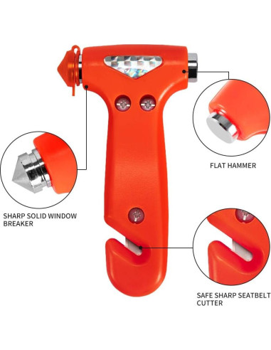 Martillo de Seguridad MOTORBUDDY 2 Paquetes Cortador Cinturón