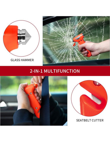 Martillo de Seguridad MOTORBUDDY 2 Paquetes Cortador Cinturón