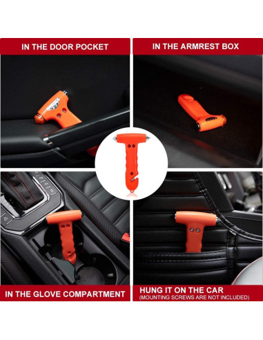 Martillo de Seguridad MOTORBUDDY 2 Paquetes Cortador Cinturón