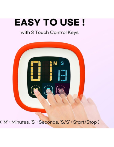 Temporizador Digital CREAVIVA Rosa Caliente, Pantalla 5.97 cm