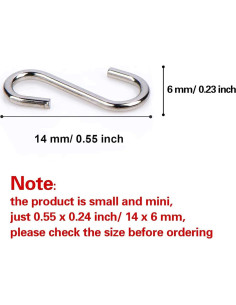 Ganchos en S Shappy 100 Pcs Metal Plata 14x6 mm 2