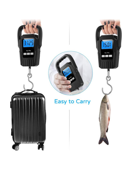 Báscula Digital de Pesca SKEAP 50kg con Pantalla LCD Retroiluminada Báscula Digital de Pesca SKEAP 50kg con Pantalla LCD Retroiluminada