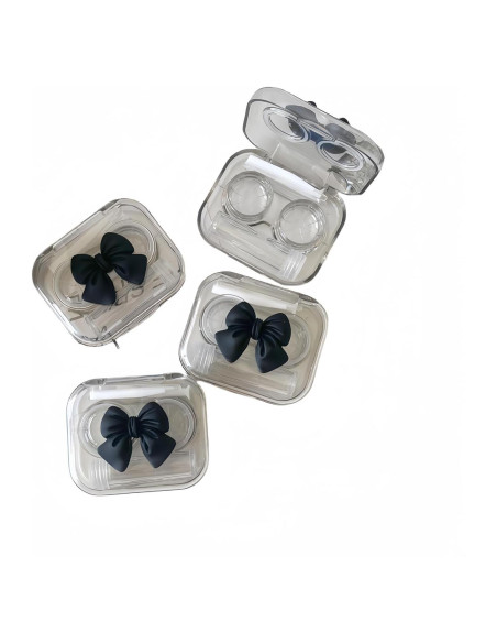 Estuche para Lentes de Contacto 3D Negro - Kit de Viaje 4 Piezas Estuche para Lentes de Contacto 3D Negro - Kit de Viaje 4 Piezas