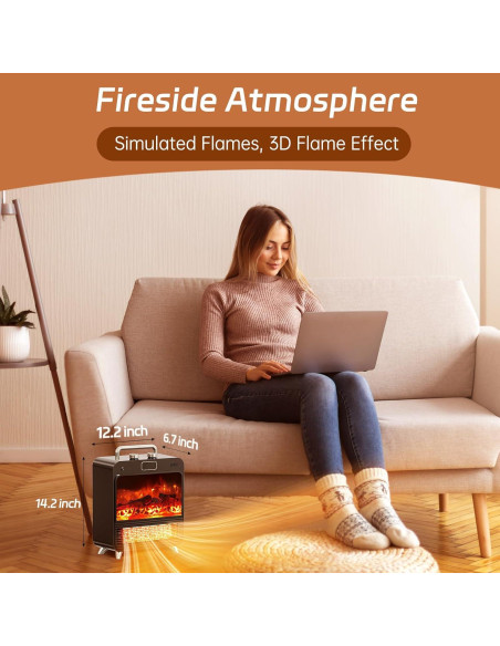 Calentador de Chimenea Eléctrico Feculs 750/1500W 3 EN 1 Calentador de Chimenea Eléctrico Feculs 750/1500W 3 EN 1