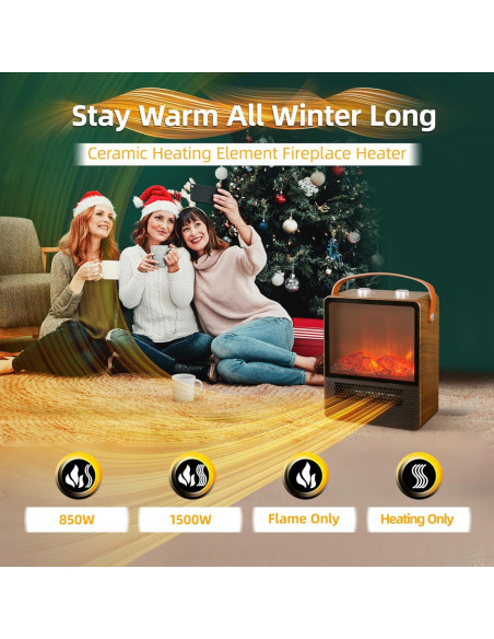 Calentador de Chimenea Eléctrico RealSmart 1908N 1500W Portátil Calentador de Chimenea Eléctrico RealSmart 1908N 1500W Portátil