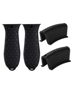 Cubierta de Mango de Silicona Trumoter 4 Pcs Negra - Resistente al Calor