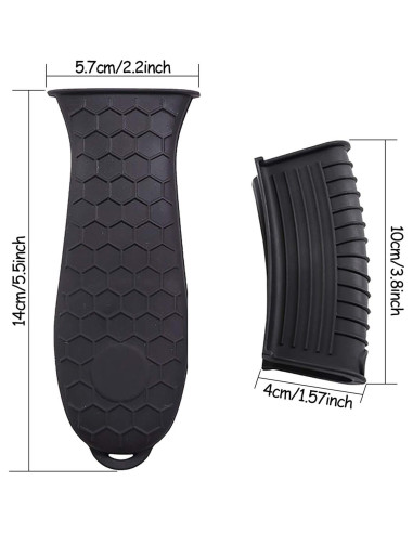 Cubierta de Mango de Silicona Trumoter 4 Pcs Negra - Resistente al Calor