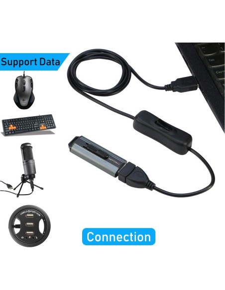 Cable de Extensión USB RIITOP 0.9m con Interruptor ON/OFF - 2 Pack Cable de Extensión USB RIITOP 0.9m con Interruptor ON/OFF - 2 Pack