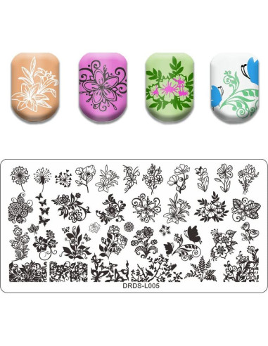 Juego de Estampado de Uñas VNC 13 Piezas con 8 Placas