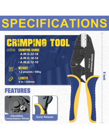 Kit de Crimpado Haisstronica con 200 Conectores Termorretráctiles