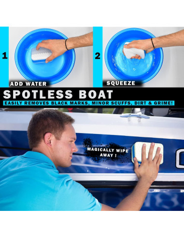 Almohadillas de limpieza marina WAVESRX - 4 unidades para barco