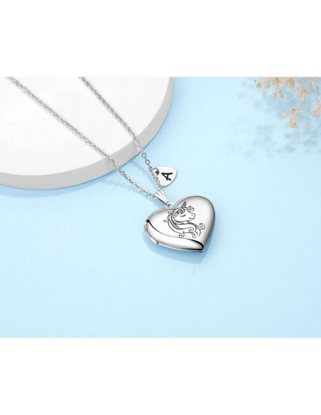 Collar Locket Inicial Unicornio YOUFENG 45cm Acero Inoxidable Collar Locket Inicial Unicornio YOUFENG 45cm Acero Inoxidable