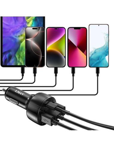 Cargador de Coche USB C 5 Puertos 75W PD 3.0 Shenzhenshi