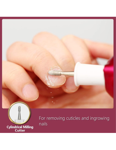 Cortador de Fresado Cilíndrico SEAMIND para Cutículas y Uñas