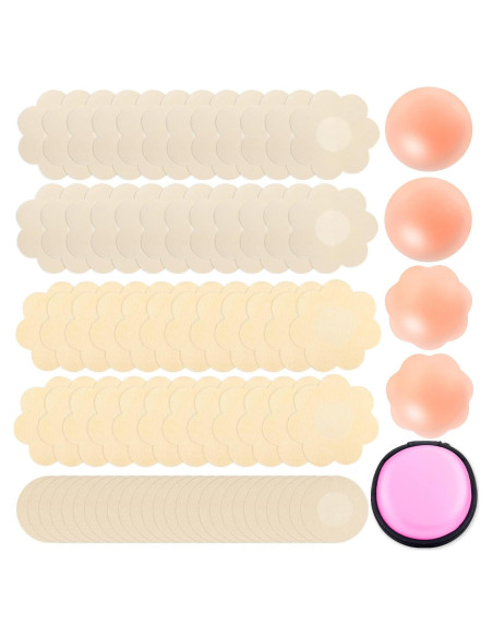 Cubiertas de Pezón Adhesivas ONESING - 76 Piezas Beige Cubiertas de Pezón Adhesivas ONESING - 76 Piezas Beige