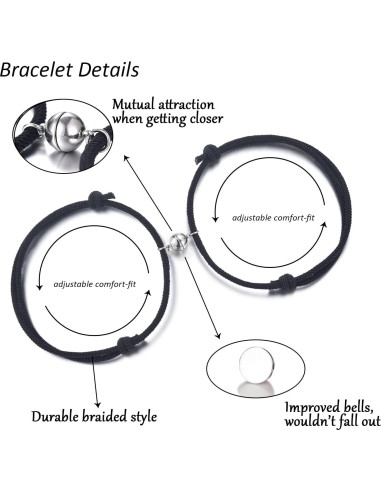 Conjunto de Pulseras de Pareja Tarsus Ajustables de Nylon