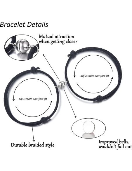 Conjunto de Pulseras de Pareja Tarsus Ajustables de Nylon Conjunto de Pulseras de Pareja Tarsus Ajustables de Nylon
