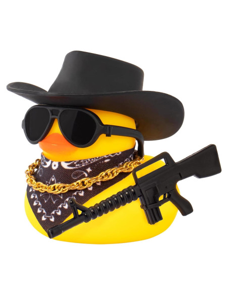 Patito de Goma Cowboy Wonuu M16 - Adorno de Coche Divertido Patito de Goma Cowboy Wonuu M16 - Adorno de Coche Divertido