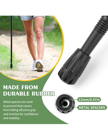 Puntas de goma AISUNOUTDOOR para bastones de senderismo