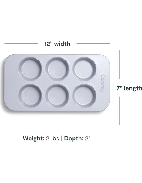 Sartén para Muffins Caraway 6 Tazas Cerámica Antiadherente Sartén para Muffins Caraway 6 Tazas Cerámica Antiadherente