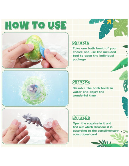 Set de 6 Bombas de Baño TranquilBliss Dinosaurio con Sorpresa Set de 6 Bombas de Baño TranquilBliss Dinosaurio con Sorpresa