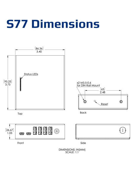 Hub USB Industrial Acroname S77-USBHUB-2X4, 4 Puertos, Programable Hub USB Industrial Acroname S77-USBHUB-2X4, 4 Puertos, Programable