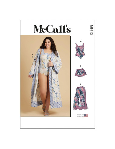 Kit de Patrones de Costura McCall's M8412 para Mujer Tallas 20W-28W
