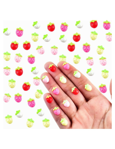 100 Mini Fresas de Resina Coloridas para Manualidades - HOMICO 100 Mini Fresas de Resina Coloridas para Manualidades - HOMICO